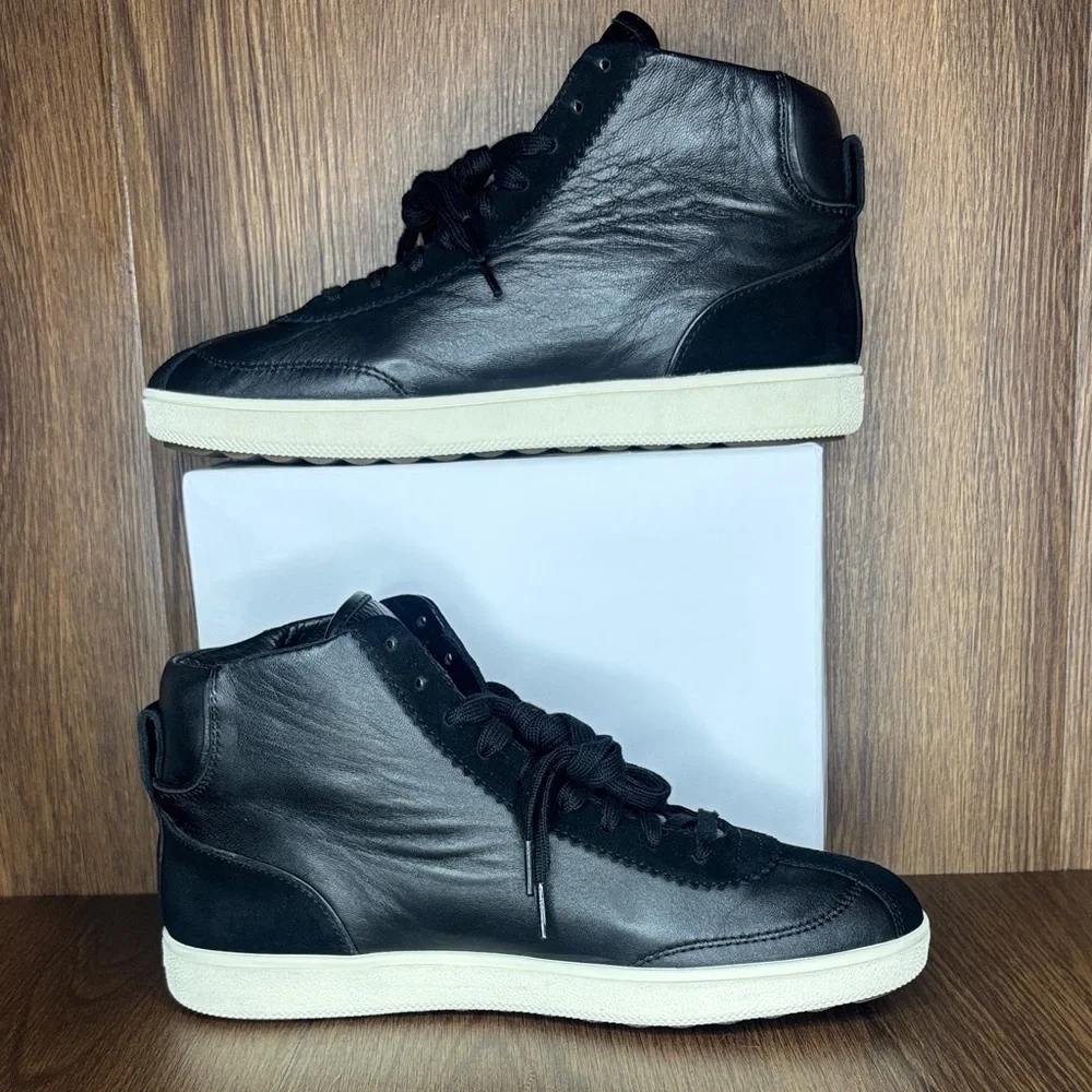 Coach Black Leather High Top Sneakers Men’s Size 10